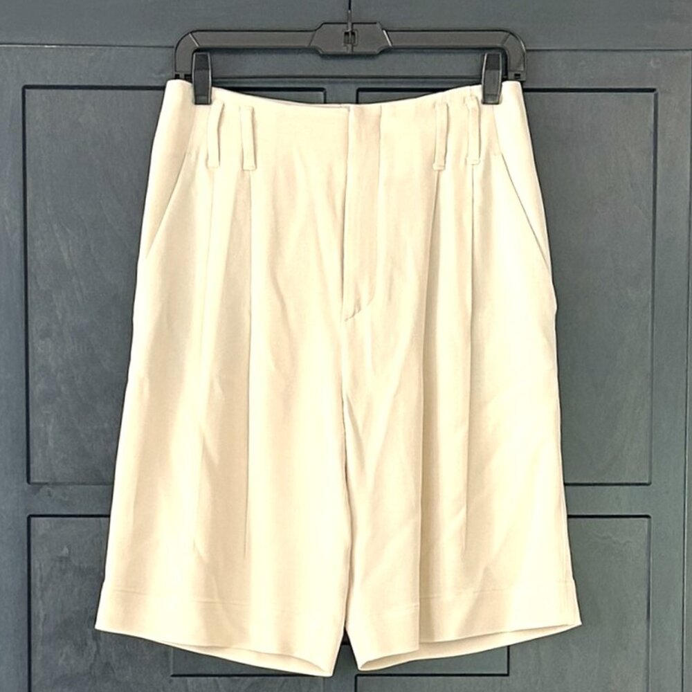 Brunello Cucinelli Women's Pleated Formal Shorts - Size 2, Beige